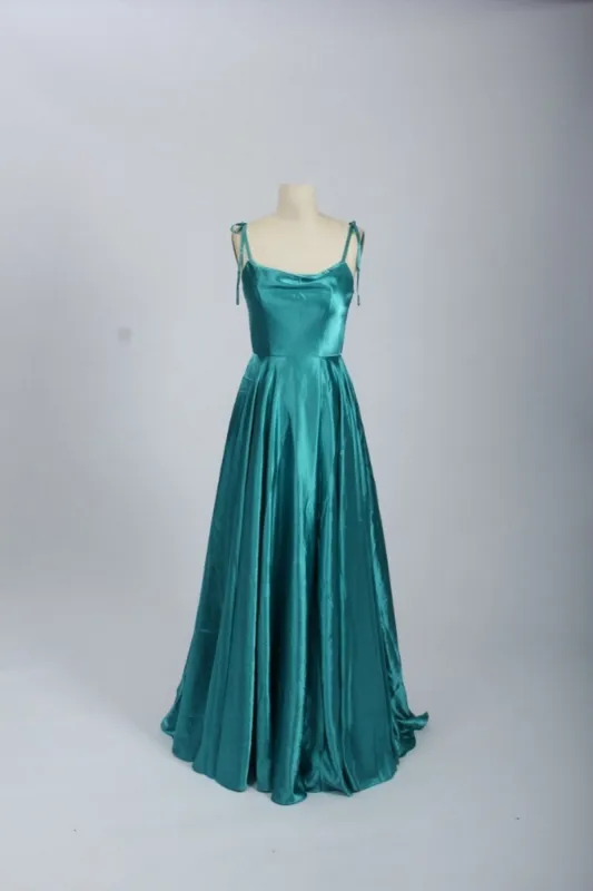 Abby Teal satin ballgown 32644 sold by Cargo