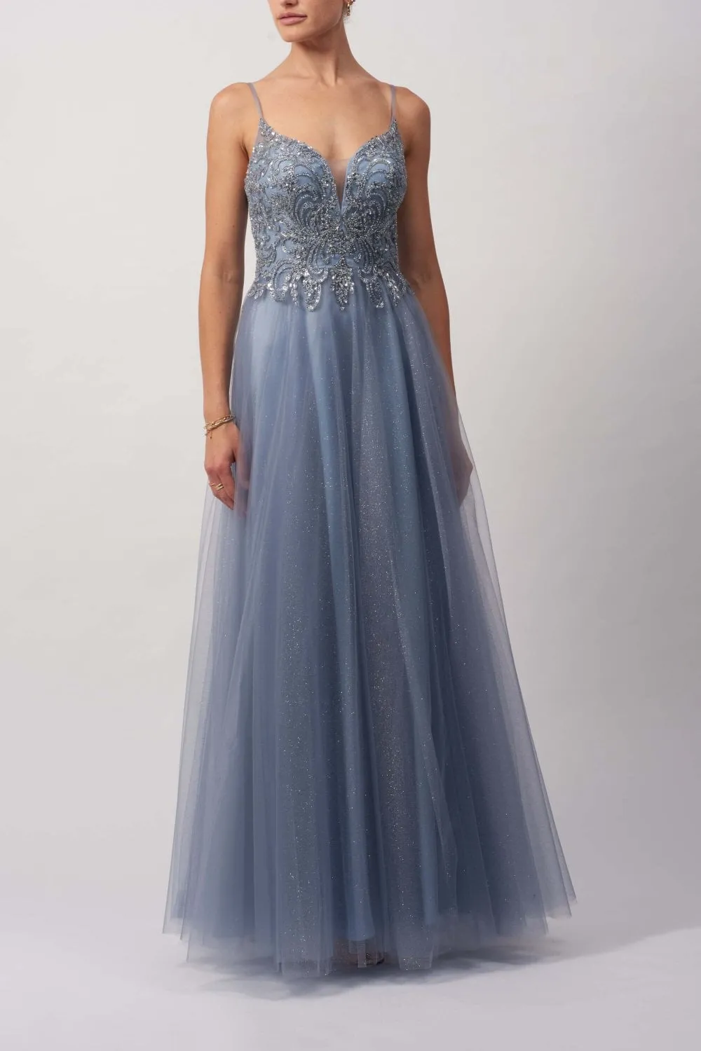 Steel Blue Tulle Ballgown MC119013 sold by Cargo