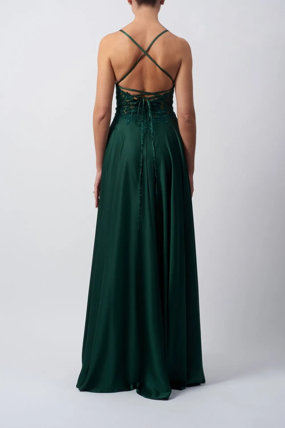 Forest Green MC1825017 Satin Low Back Dress sold by Cargo product image thumbnail 2