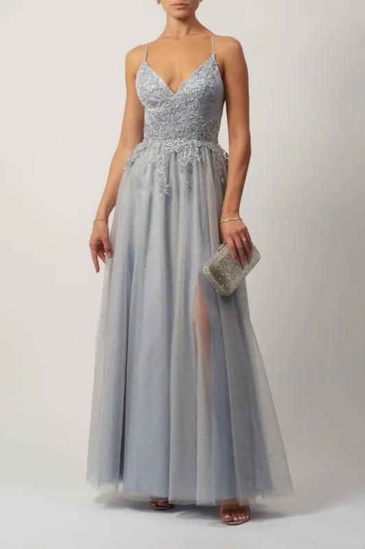 Misty Blue Glitter Tulle Dress MC110119 sold by Cargo