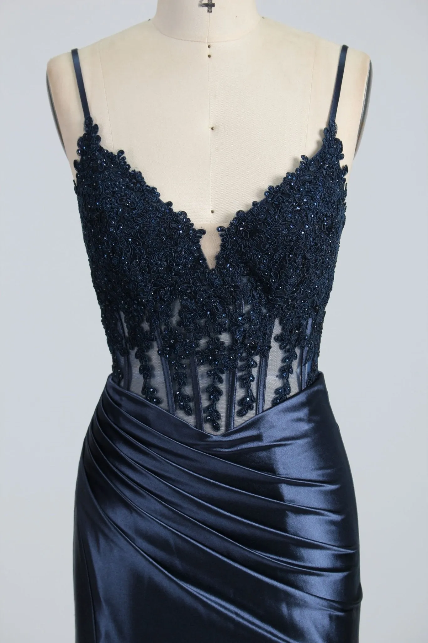 Blake Navy Corset Satin Prom Dress by Jessica Stuart sold by Cargo product image thumbnail 3