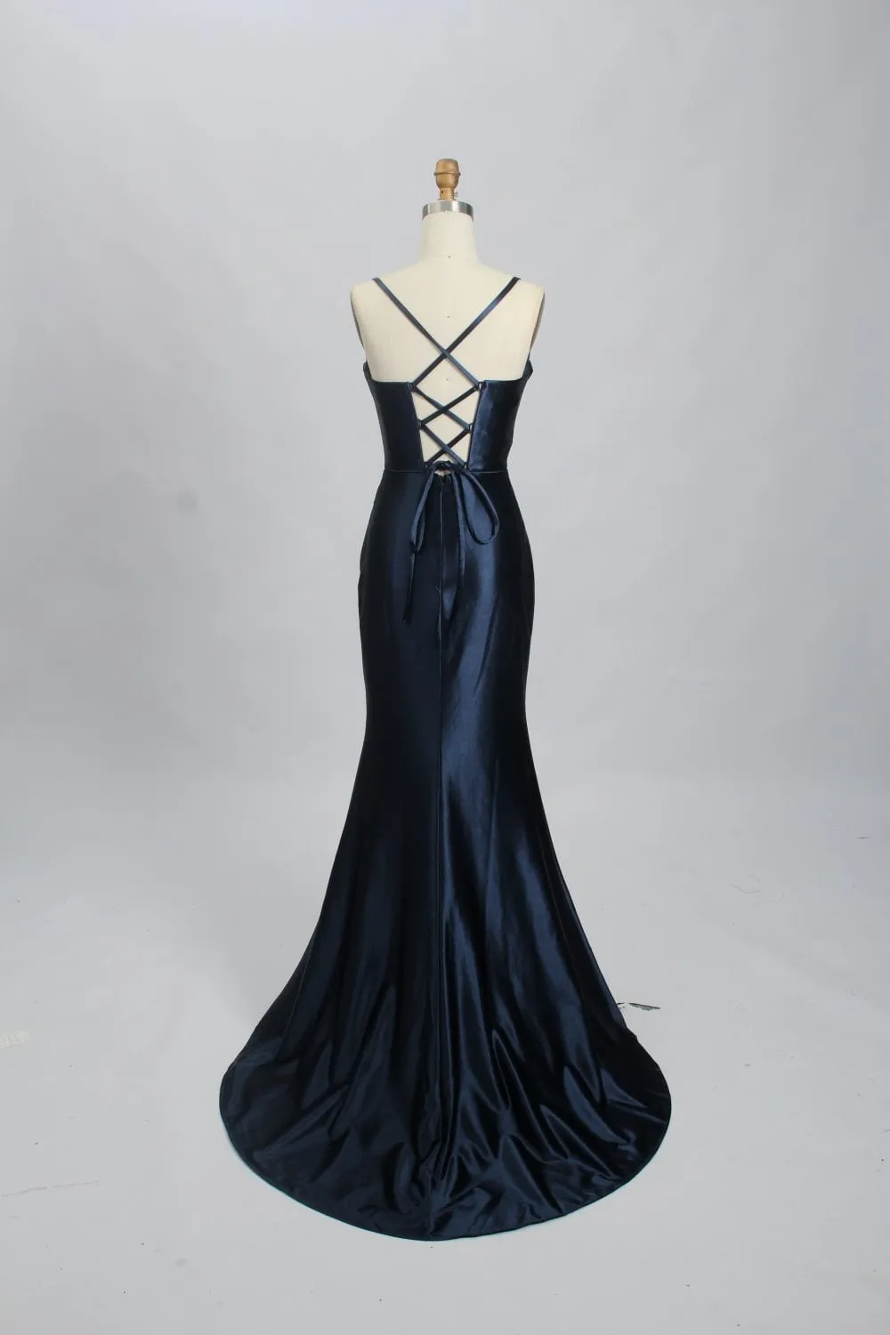 KELLIE Navy Corset Satin Prom Dress sold by Cargo product image thumbnail 2