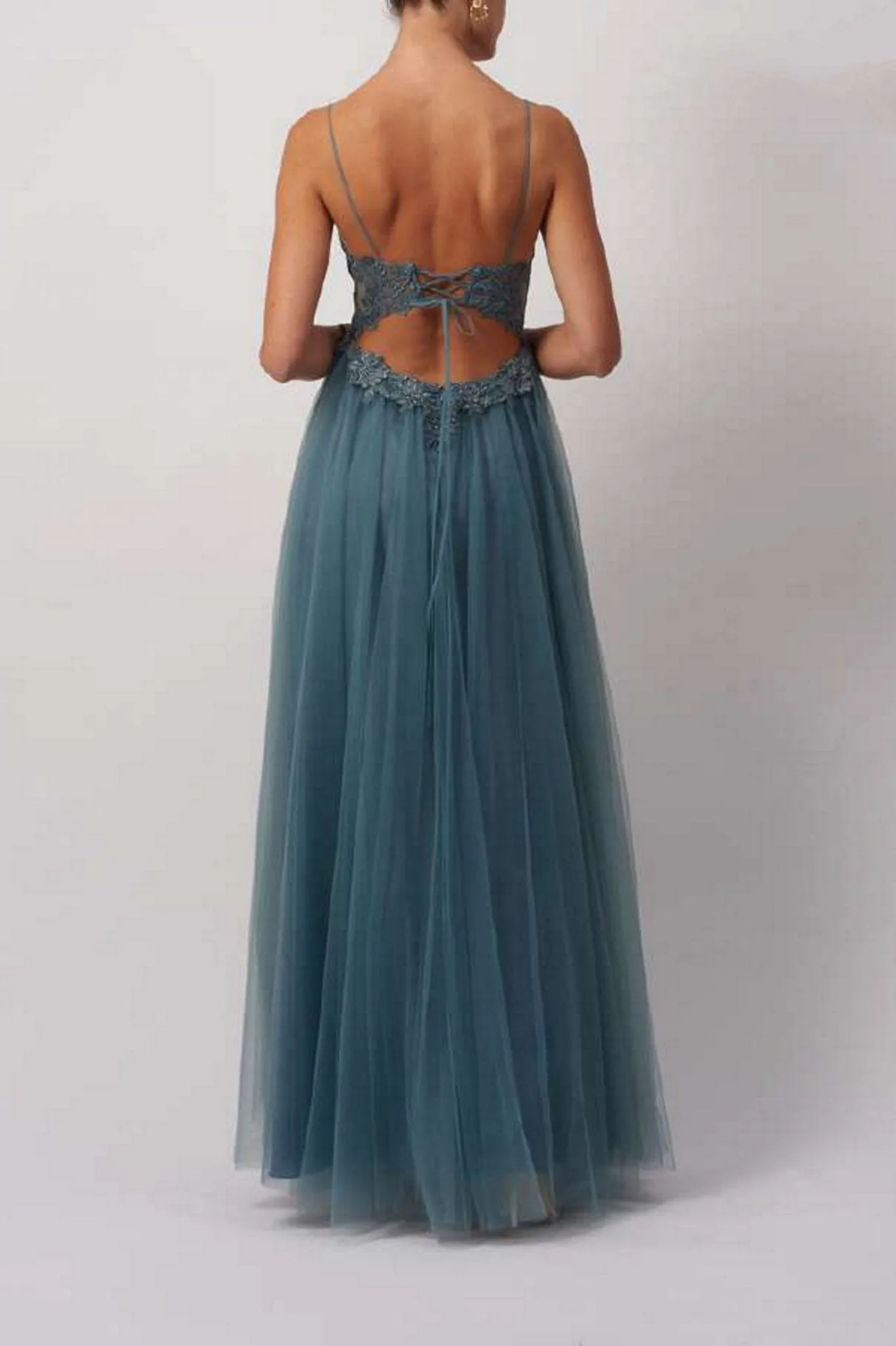 Coral Tie open back embellished tulle prom dress MC18102 sold by Cargo product image thumbnail 2