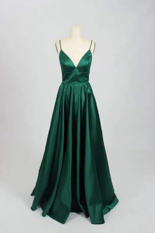 Green AVA Full skirted open back dress 32636 sold by Cargo
