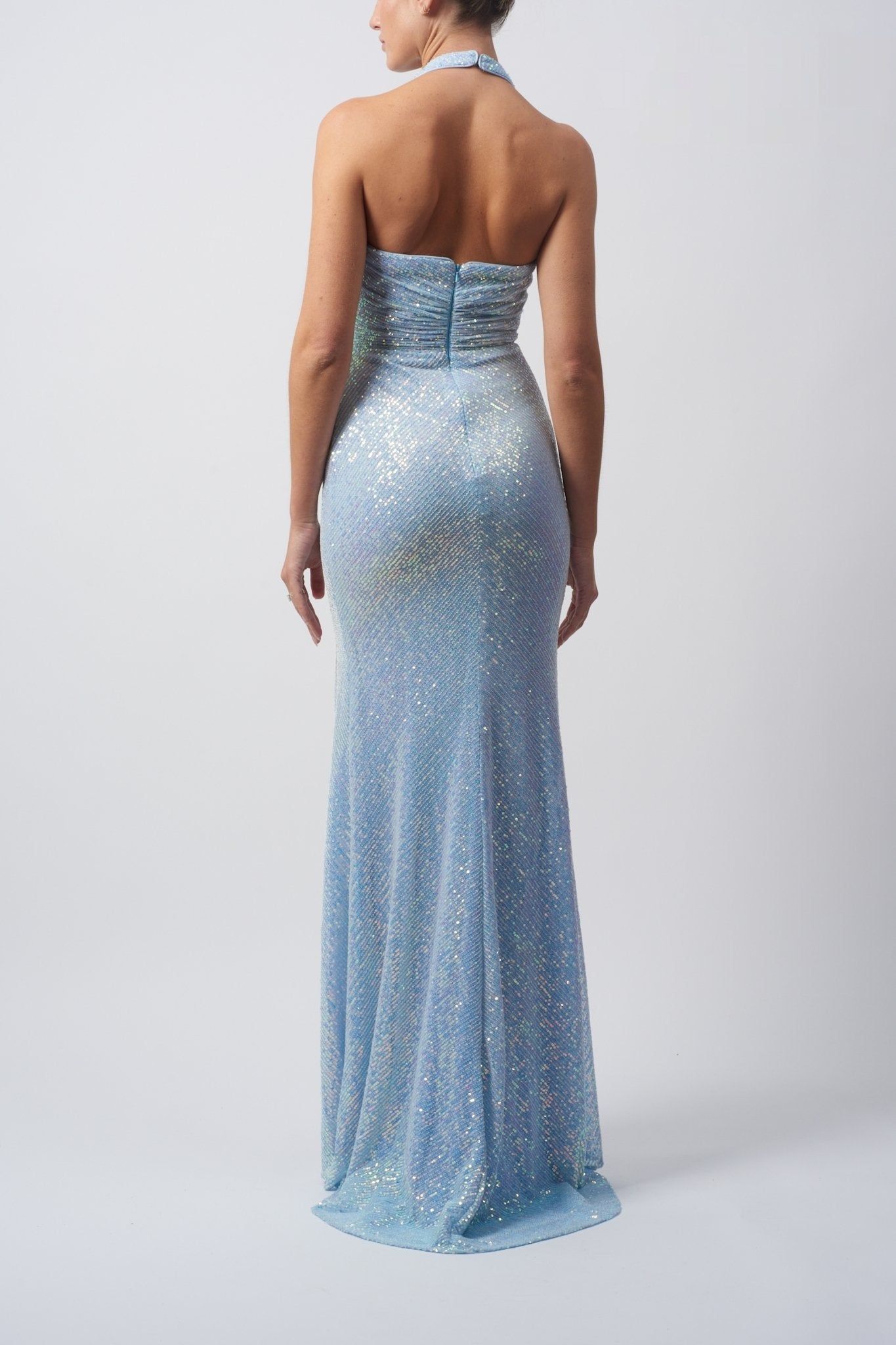 BABY BLUE Halter Neck Sequin Dress MC182504 sold by Cargo product image thumbnail 2