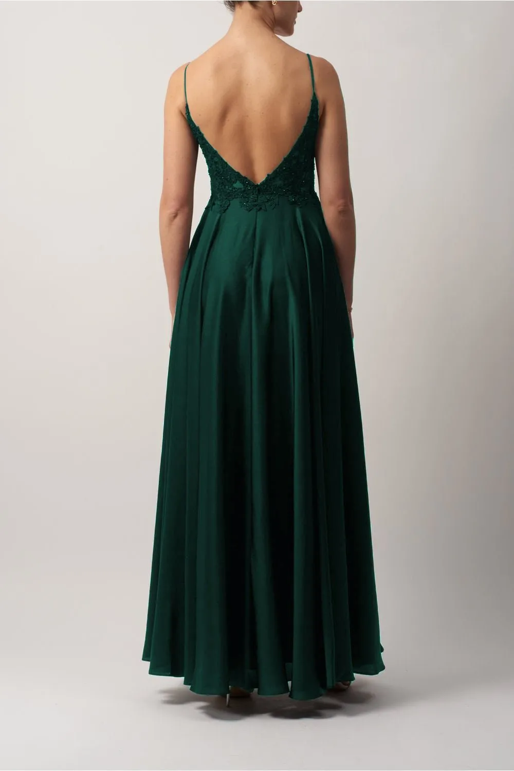 Forest Green Embroidered Satin Dress MC12204 sold by Cargo product image thumbnail 2
