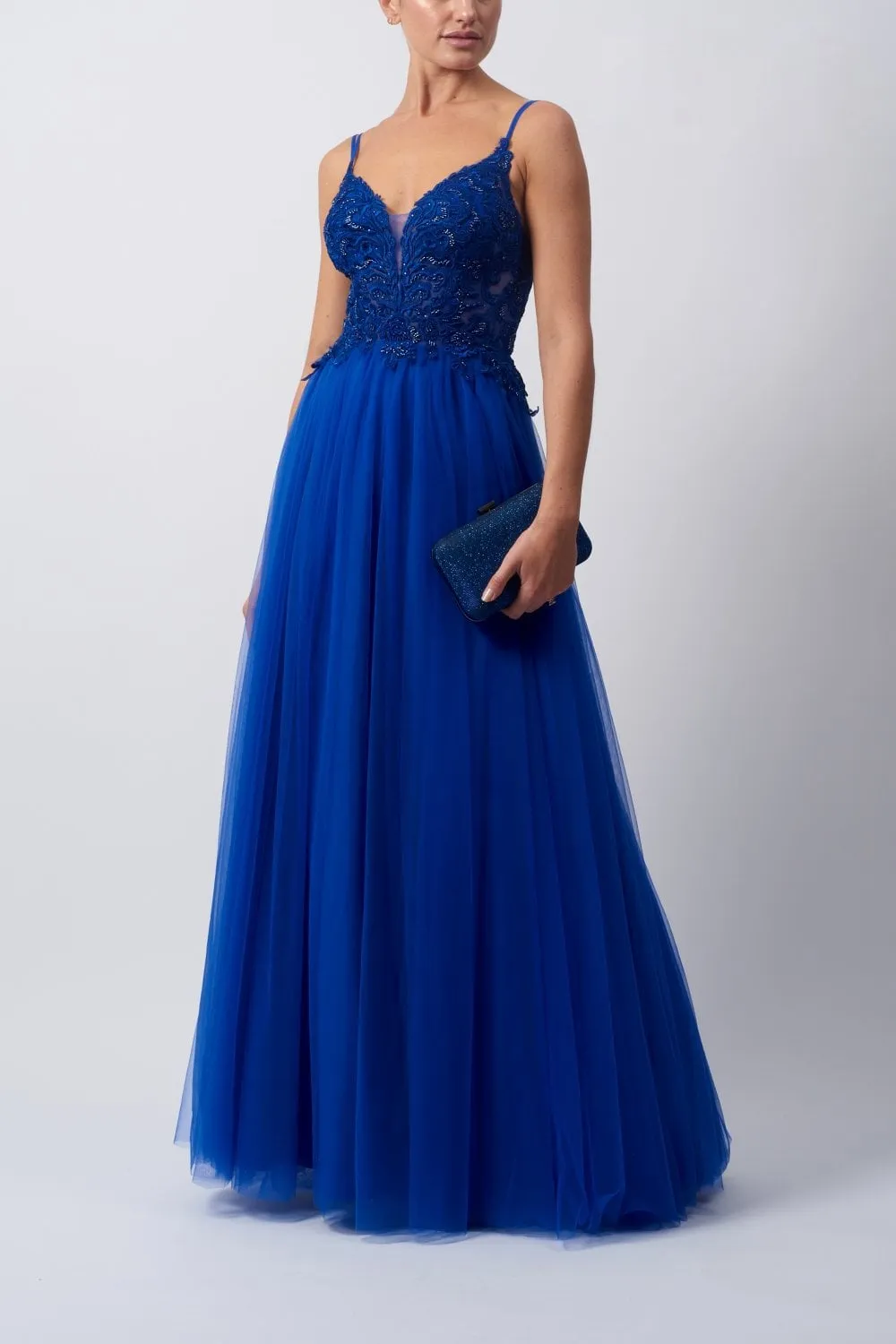 ROYAL BLUE tulle prom dress by Mascara MC18104 sold by Cargo