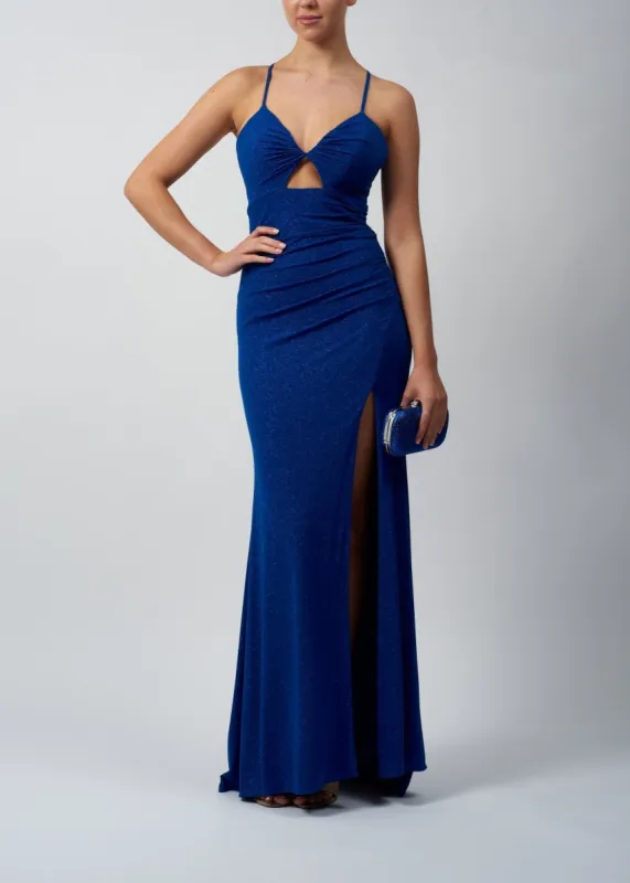 Blue Mascara MC123229 Peek a Boo Fitted Prom Dress sold by Cargo