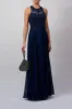Navy lace embellished open back dress MC181437 sold by Cargo