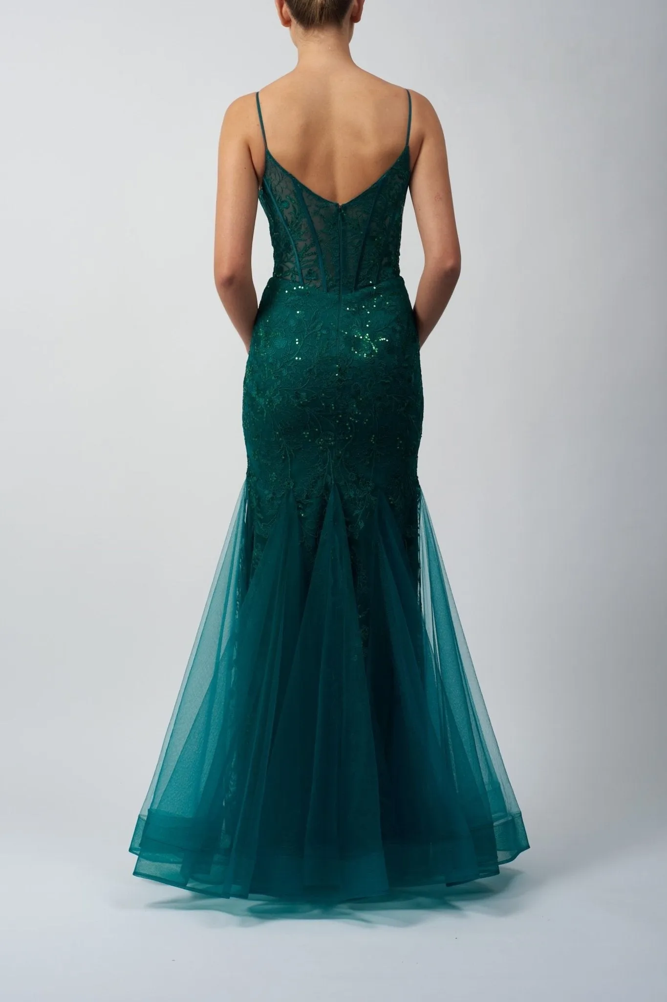 Green Mascara MC113215 Lace & Tulle Mermaid Corset Dress sold by Cargo product image thumbnail 2