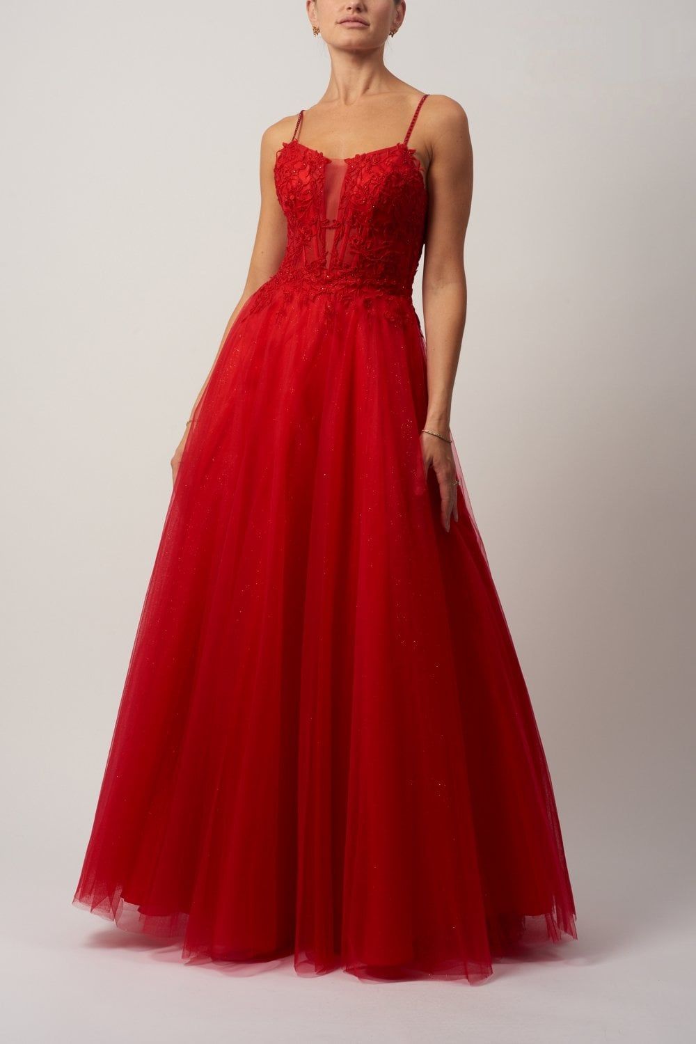 Mascara Red Tulle Glitter Ballgown MC119511 sold by Cargo