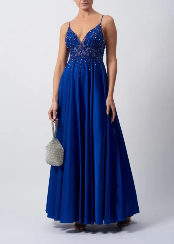 Mascara London Royal Blue MC122038 Satin Prom Dress sold by Cargo