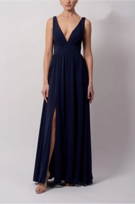 NAVY Satin Band Maxi Dress Mascara London MC191020 sold by Cargo
