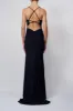 Mascara Red sparkle open back dress MC129518 sold by Cargo