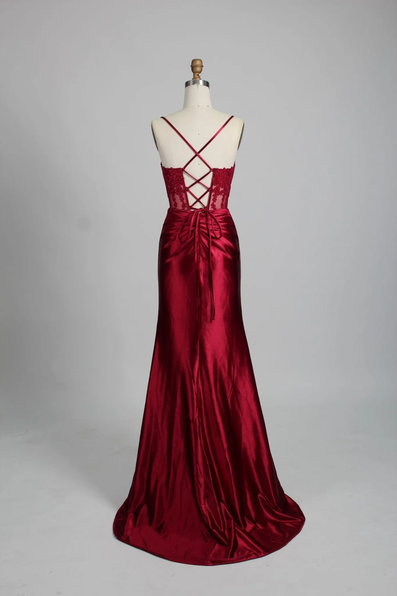 Blake Wine Corset Satin Dress by Jessica Stuart sold by Cargo product image thumbnail 2