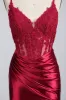 Blake Wine Corset Satin Dress by Jessica Stuart sold by Cargo