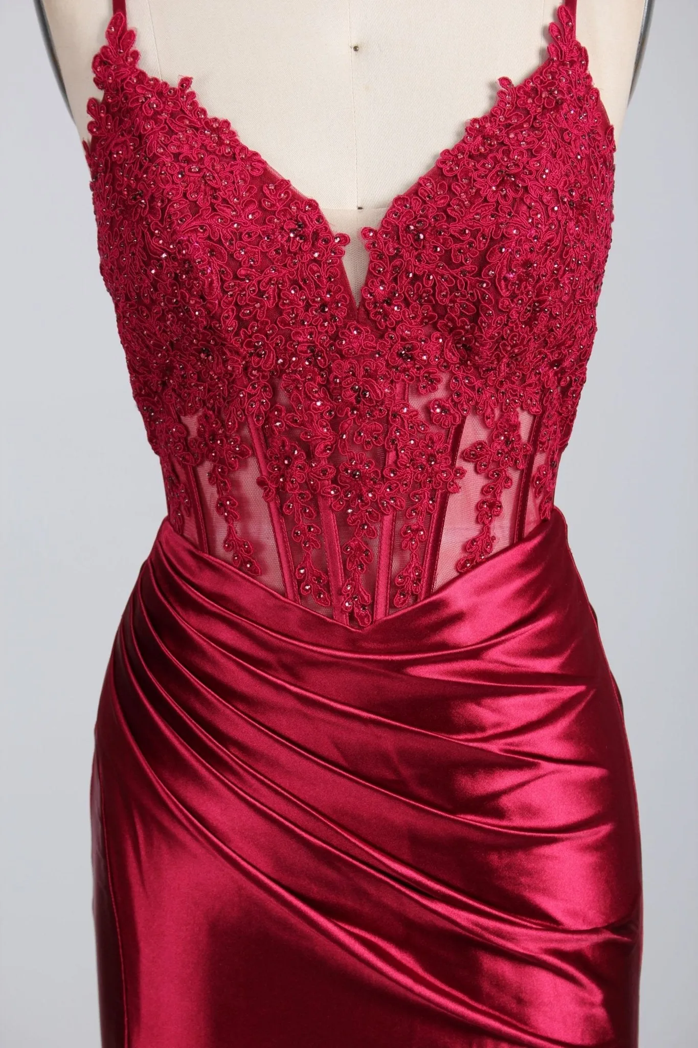 Blake Wine Corset Satin Dress by Jessica Stuart sold by Cargo product image thumbnail 3