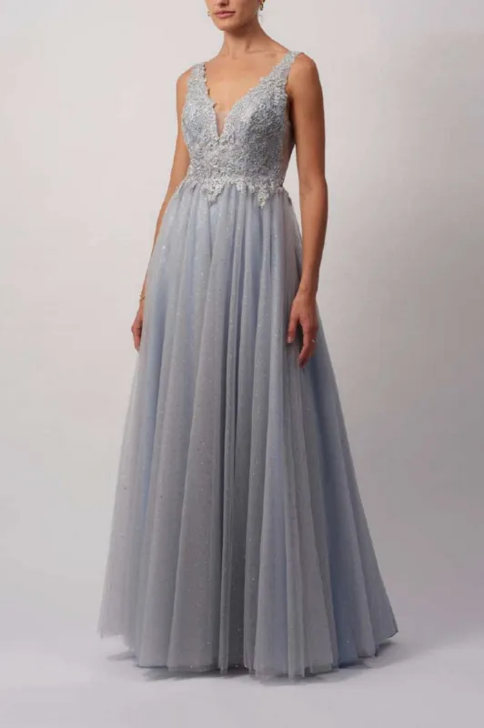 Nude Embellished Tulle Prom dress MC11102 sold by Cargo