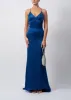 AIRFORCE BLUE MC192017 Satin Low Back Strap Prom Dress sold by Cargo