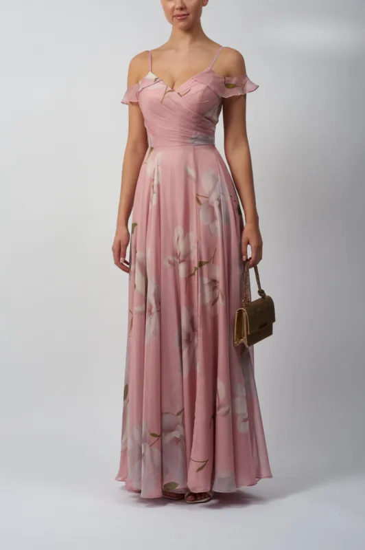 Mascara Apricot Floral Print Chiffon MC123234 sold by Cargo