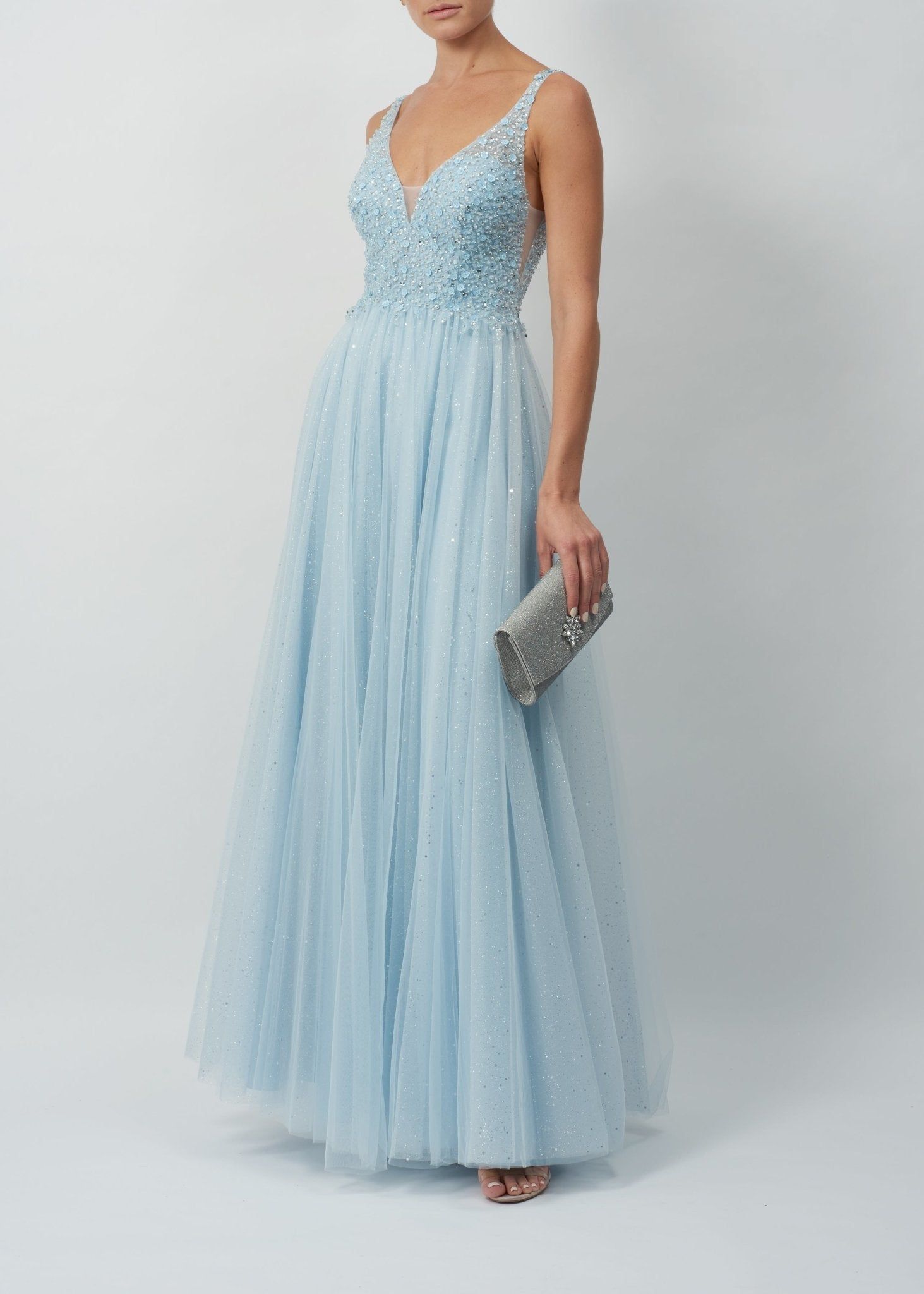 Baby Blue Sparkle Petal Prom Dress MC120137 sold by Cargo