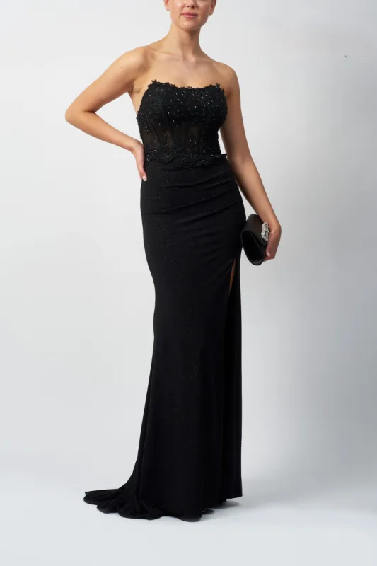 Black Mascara MC123213 Lace Embroidered Slim Dress sold by Cargo