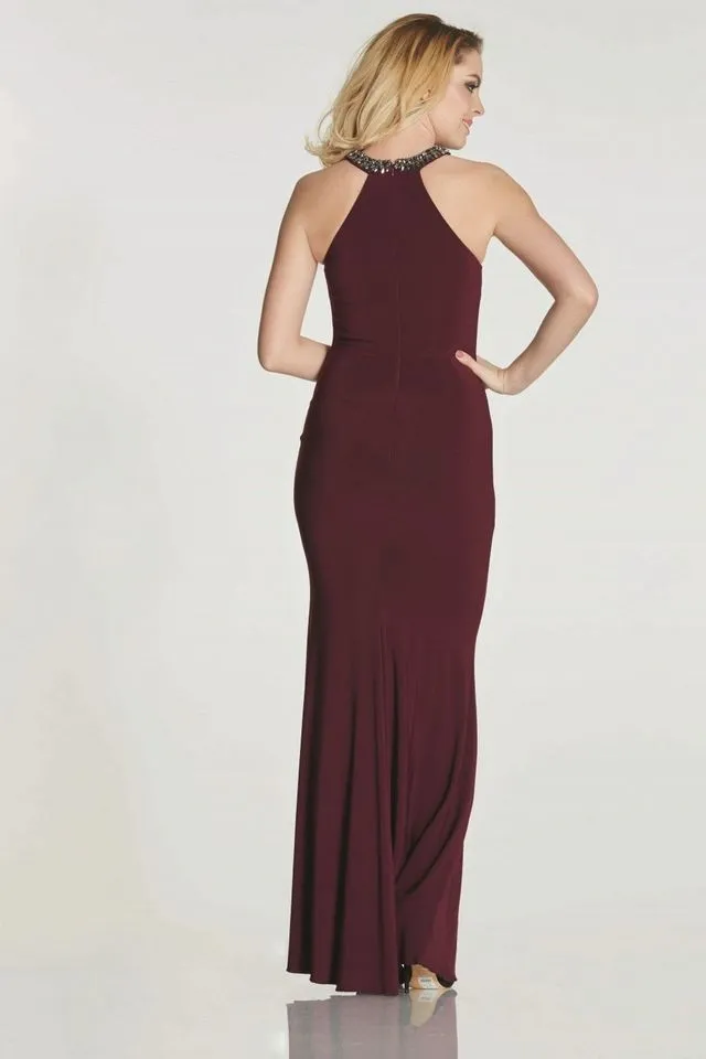 Wine Halter neck fitted dress - Gemma sold by Cargo product image thumbnail 3