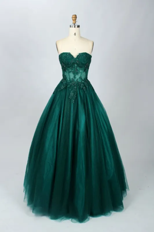 LEAH Forest Green Sweetheart Corset Dress sold by Cargo