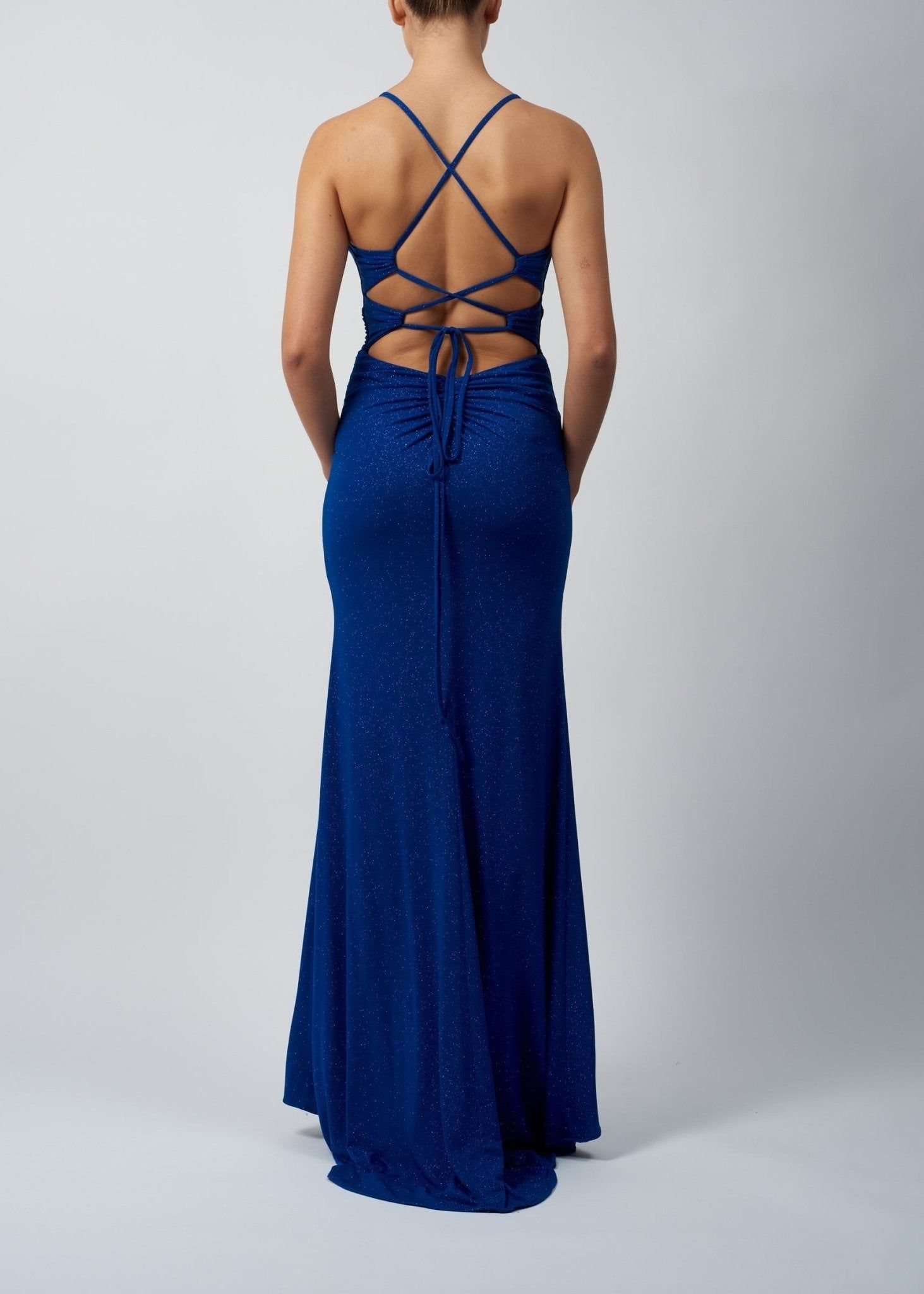 Baby Blue Peek a Boo Jersey Prom dress by Mascara MC123229 sold by Cargo product image thumbnail 2