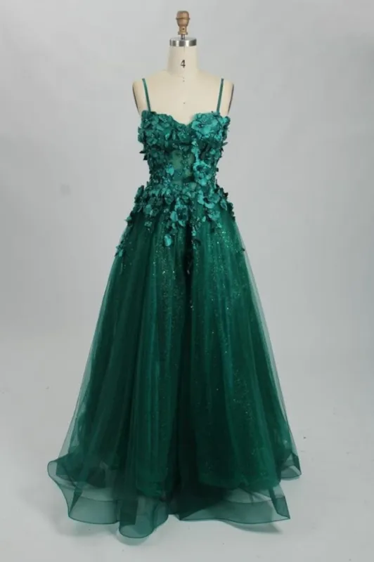 Forest Green SOPHIE Strapless Floral Gown sold by Cargo