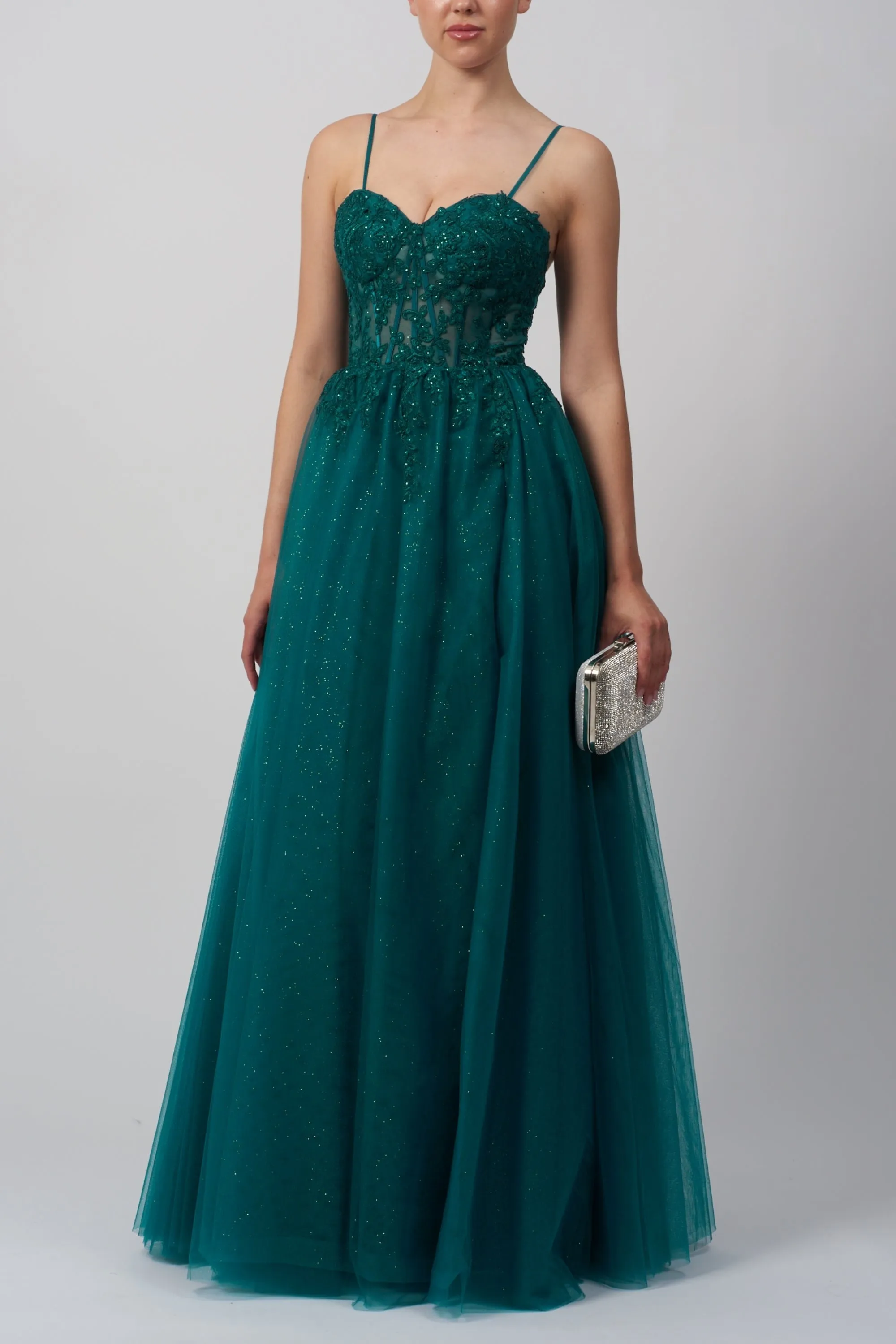 Mascara MC113119 Forest Green Corset Prom Dress sold by Cargo
