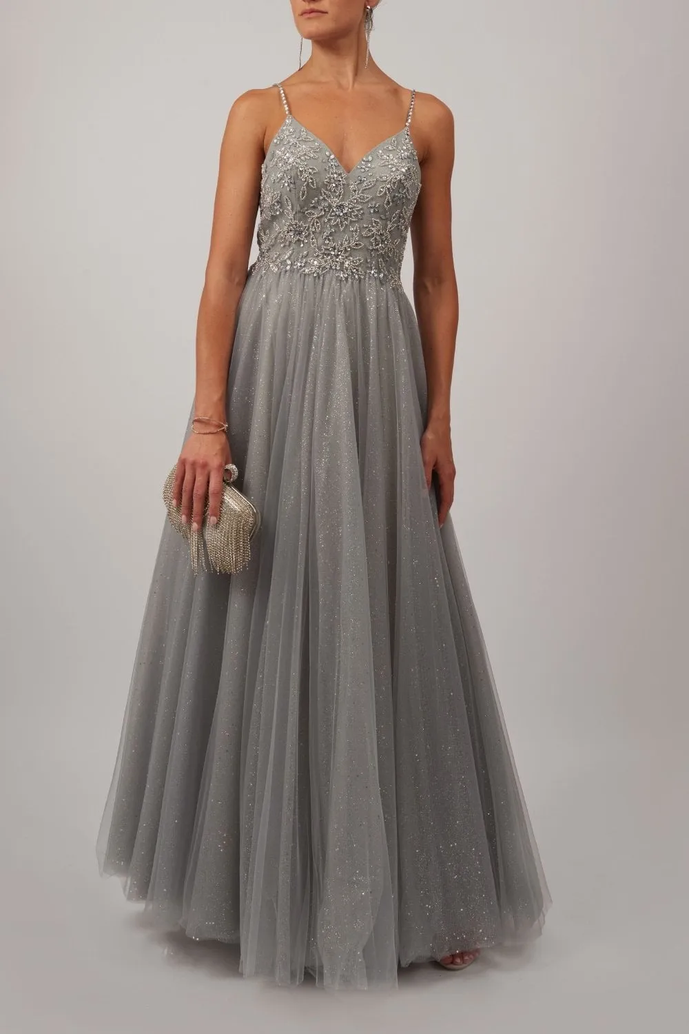Silver Breeze Tulle prom dress by Mascara London MC11924 sold by Cargo