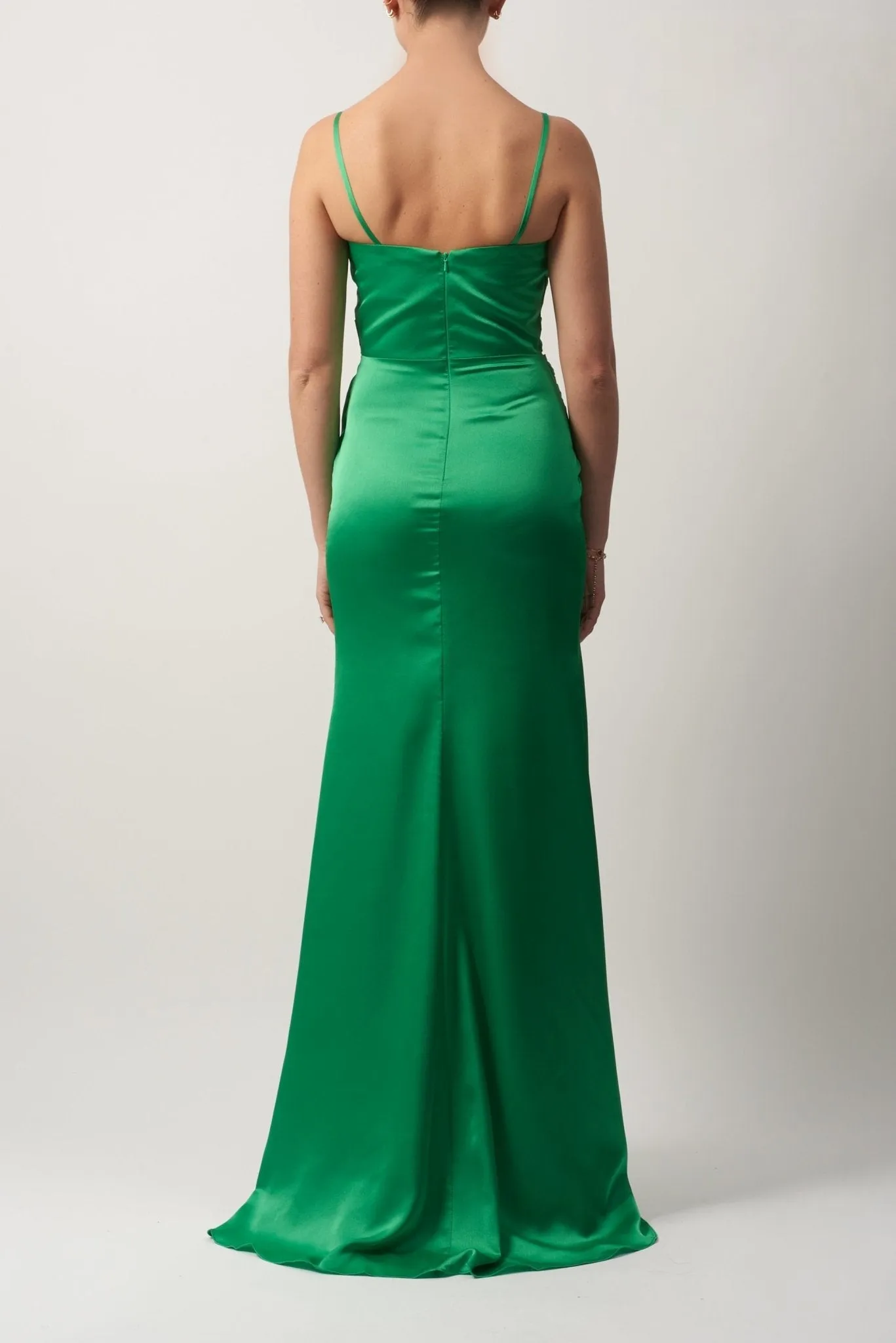 EMERALD GREEN Rouched Satin Dress MC192016 sold by Cargo product image thumbnail 2