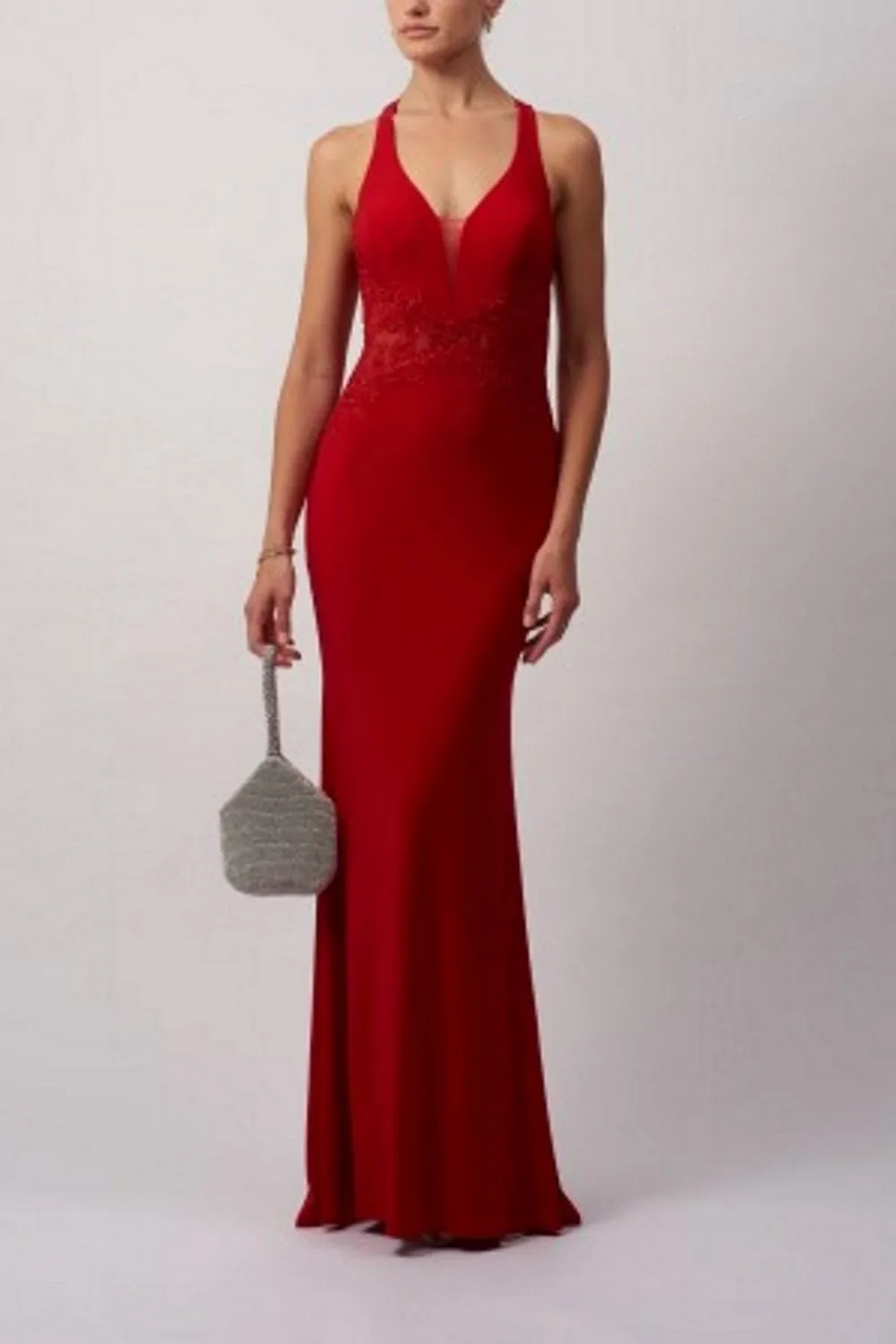 Red Jersey Crossback dress MC112018 sold by Cargo