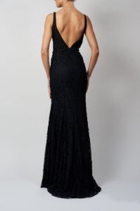 Black Lace & Beaded Fishtail evening gown MC119526 sold by Cargo