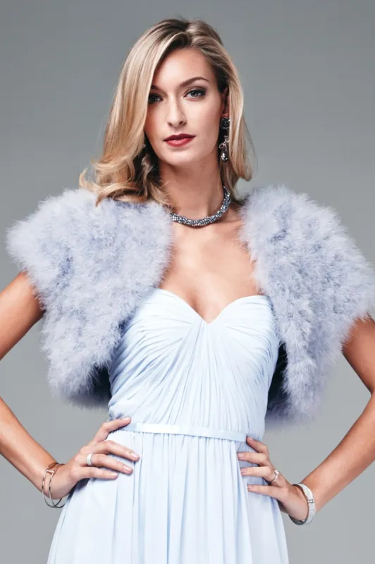 Feather Shrug FK042 Silver with capped sleeves sold by Cargo