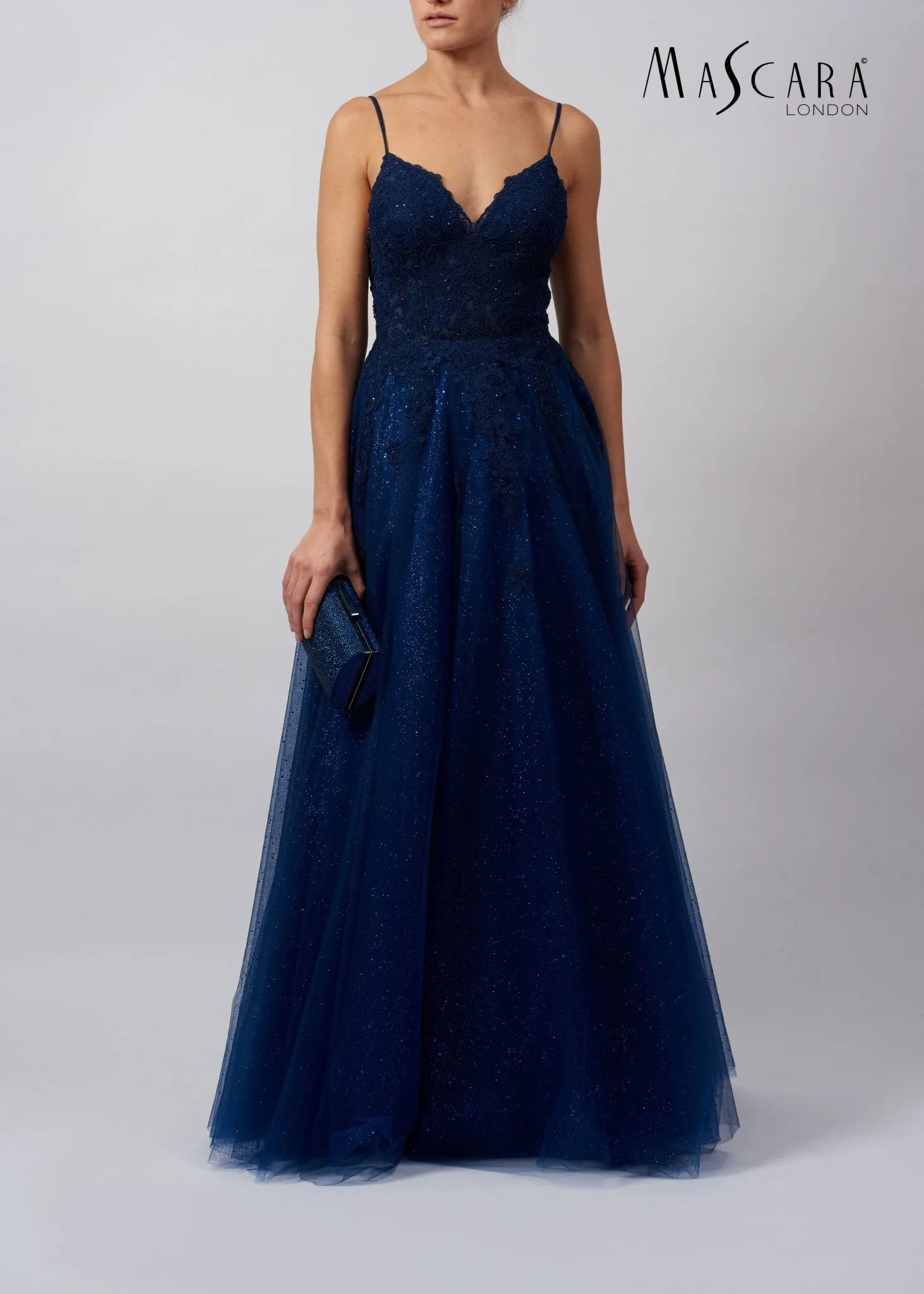 Navy Mascara London MC11945 Tulle Ballgown sold by Cargo