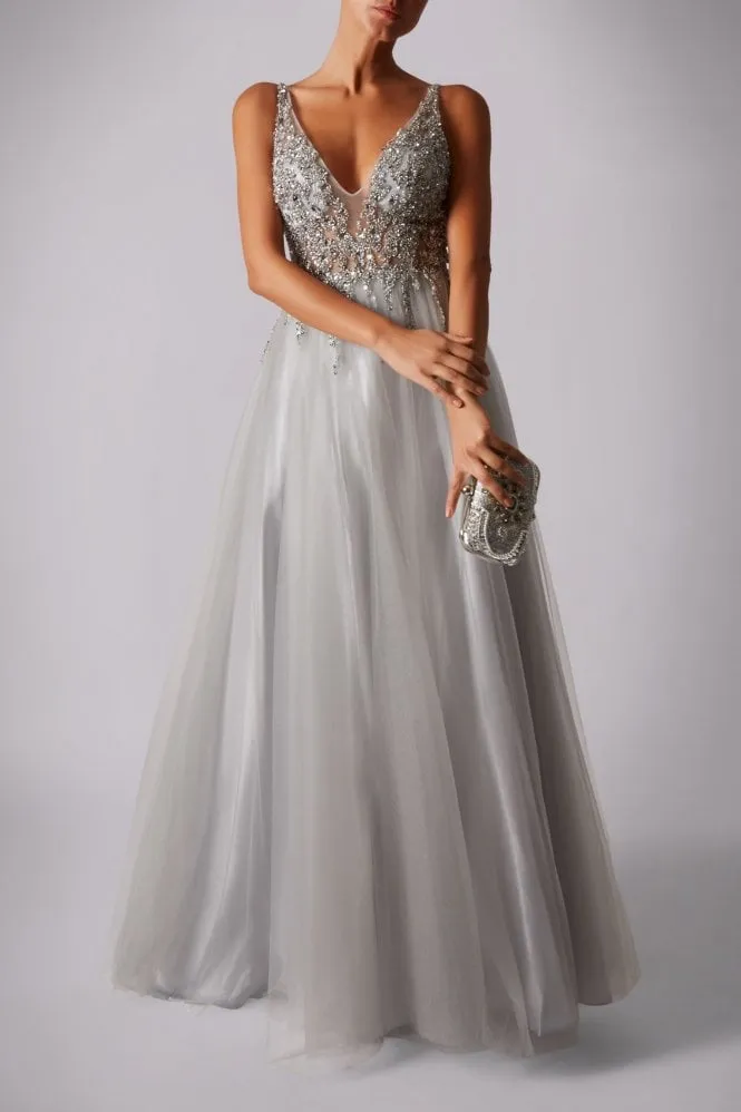 Silver Ray Beads Tulle net dress MC186017 sold by Cargo