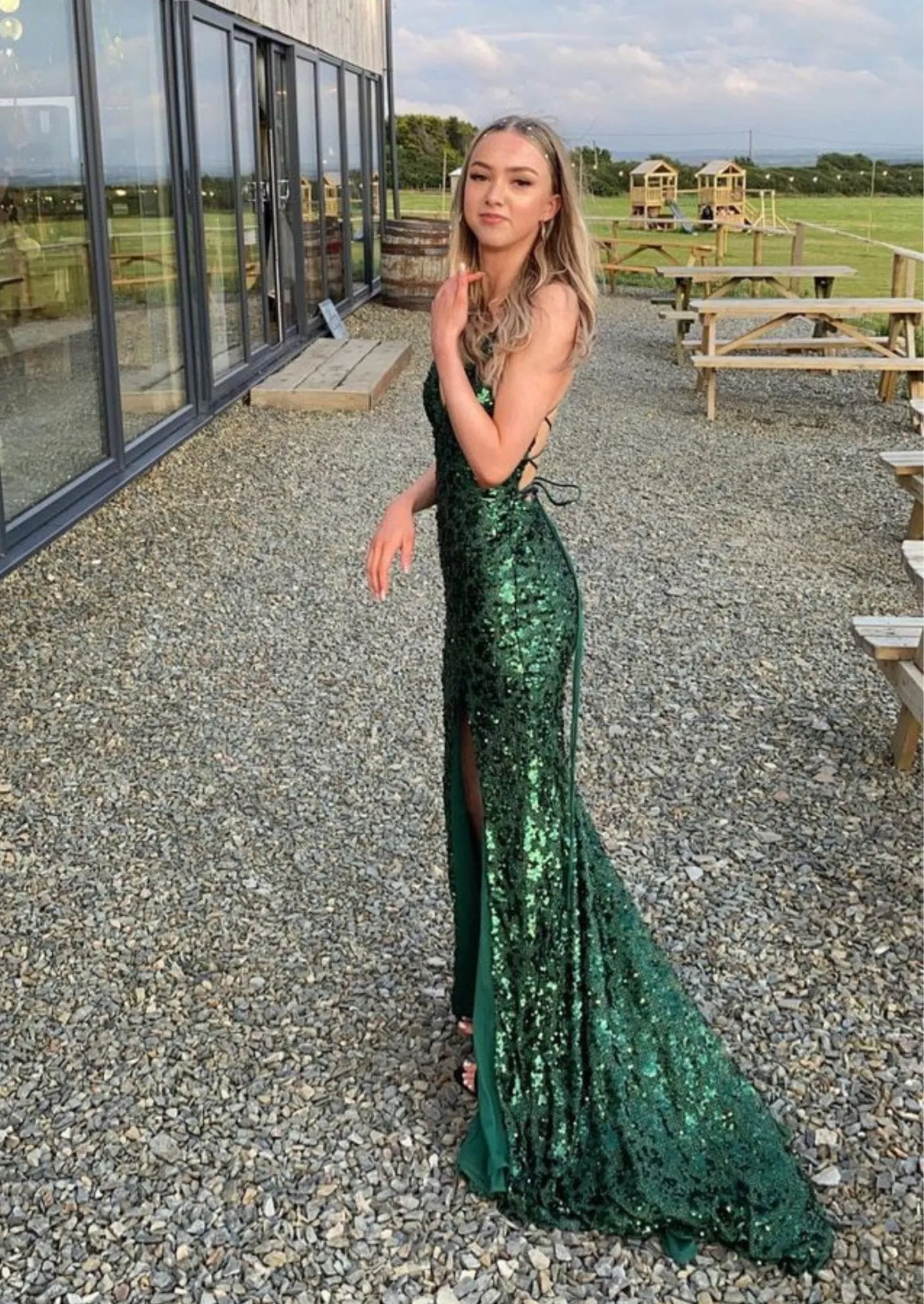 Forest Green MC1825012 Sequins Low Back Strap sold by Cargo product image thumbnail 2