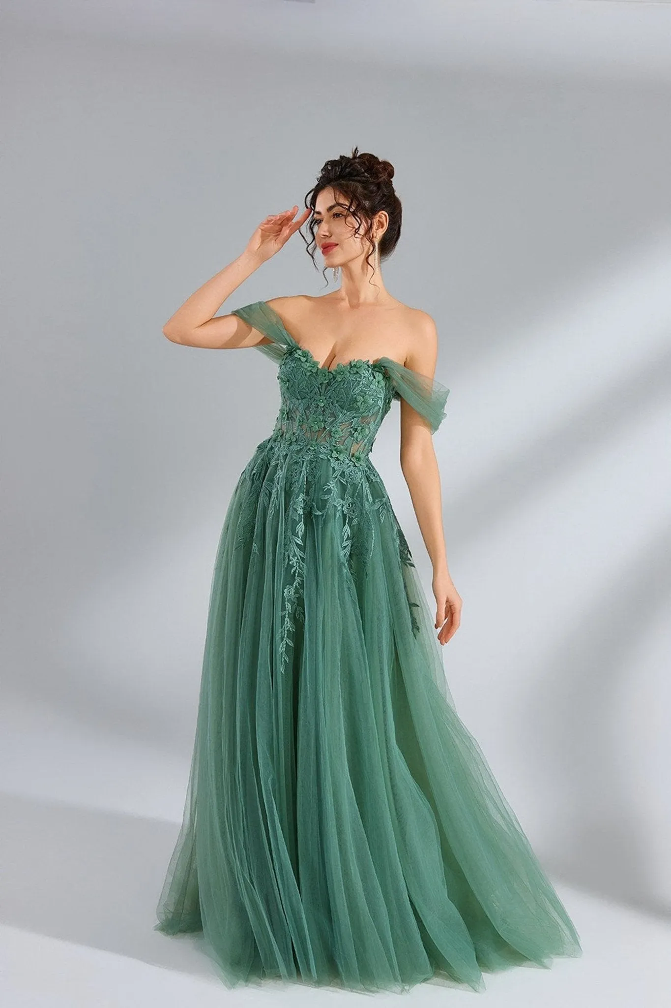Sage Green YLONA Corset Top Tulle Dress sold by Cargo product image thumbnail 3