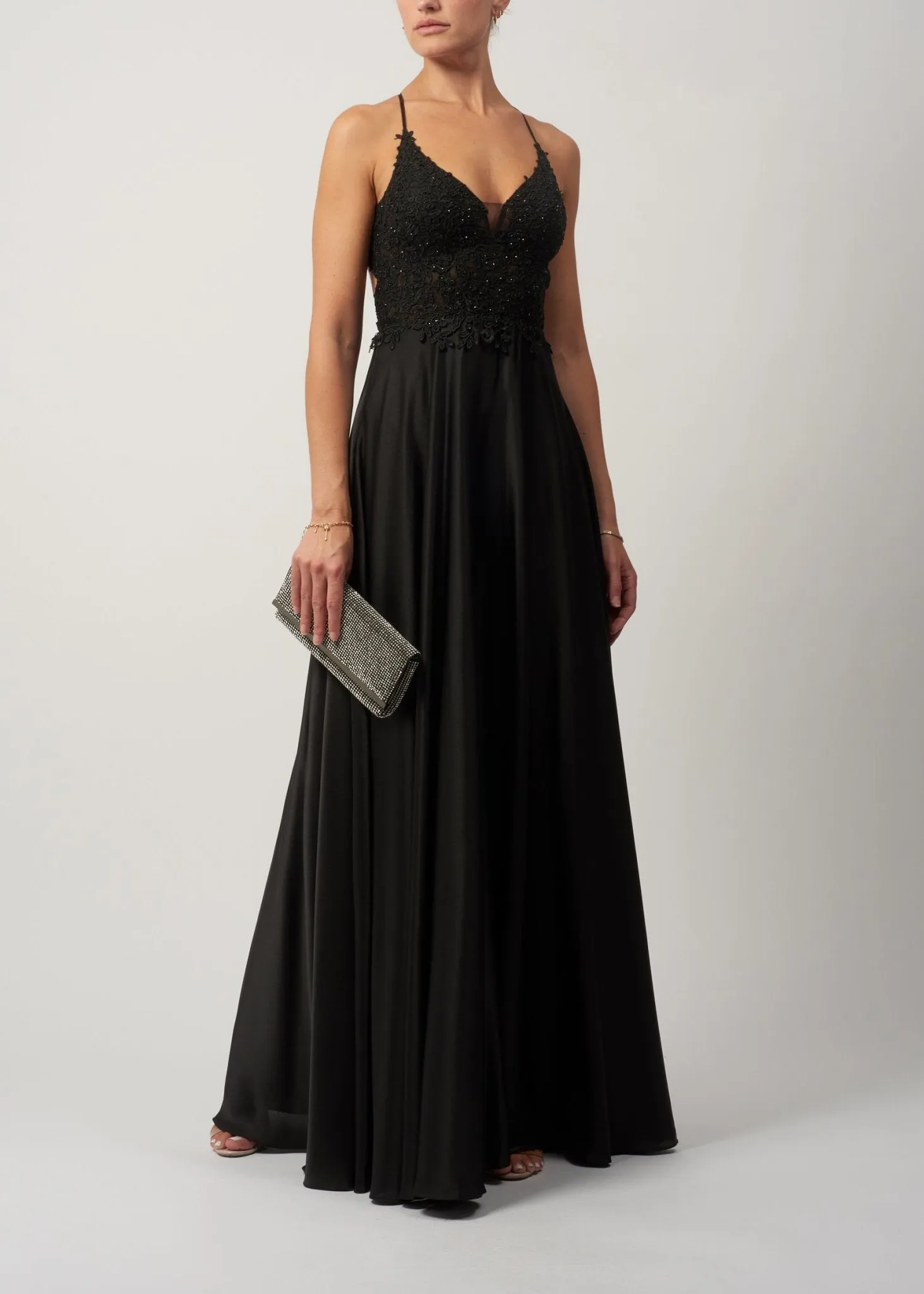 Mascara London MC122027 Black Satin Prom Dress sold by Cargo