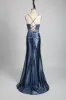Blake Dusty Blue Corset Satin Dress by Jessica Stuart sold by Cargo