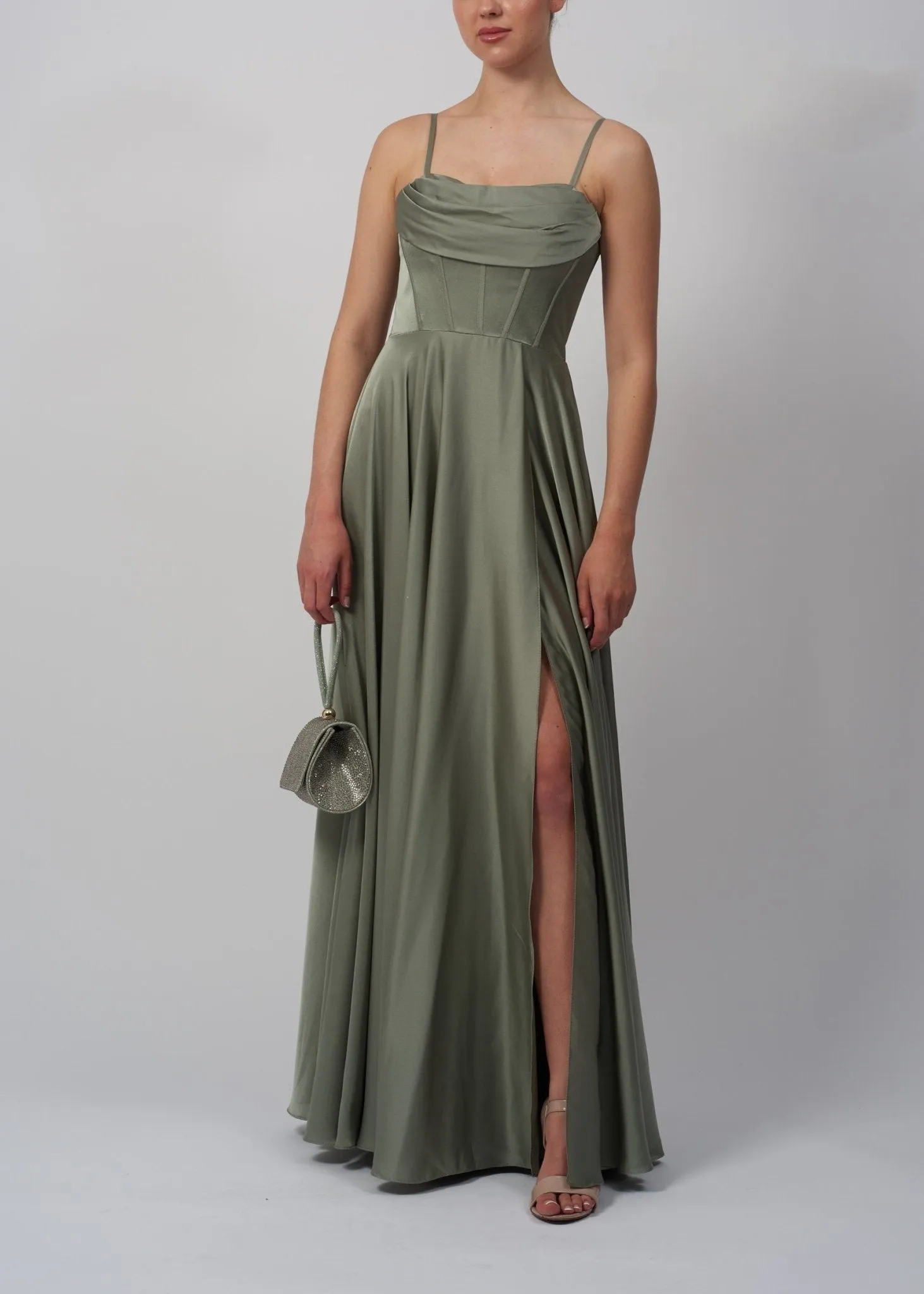 Mascara MC12314 Navy Satin Corset Prom Dress sold by Cargo product image thumbnail 2