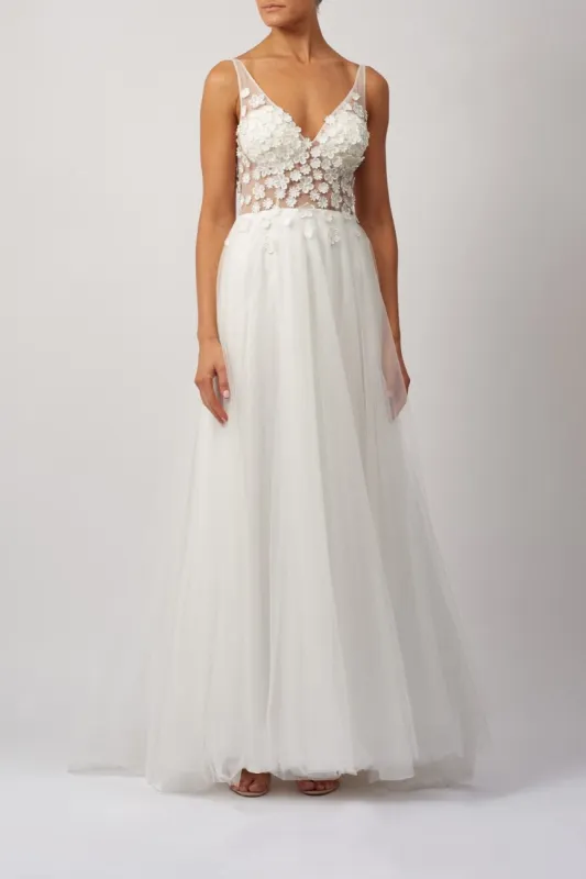 Ivory Flower Wedding Dress MC329218 sold by Cargo