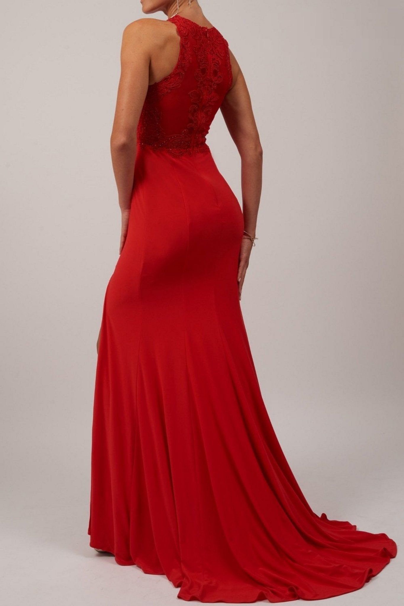 Flame red Lace High neck bodycon dress MC120932 sold by Cargo product image thumbnail 2