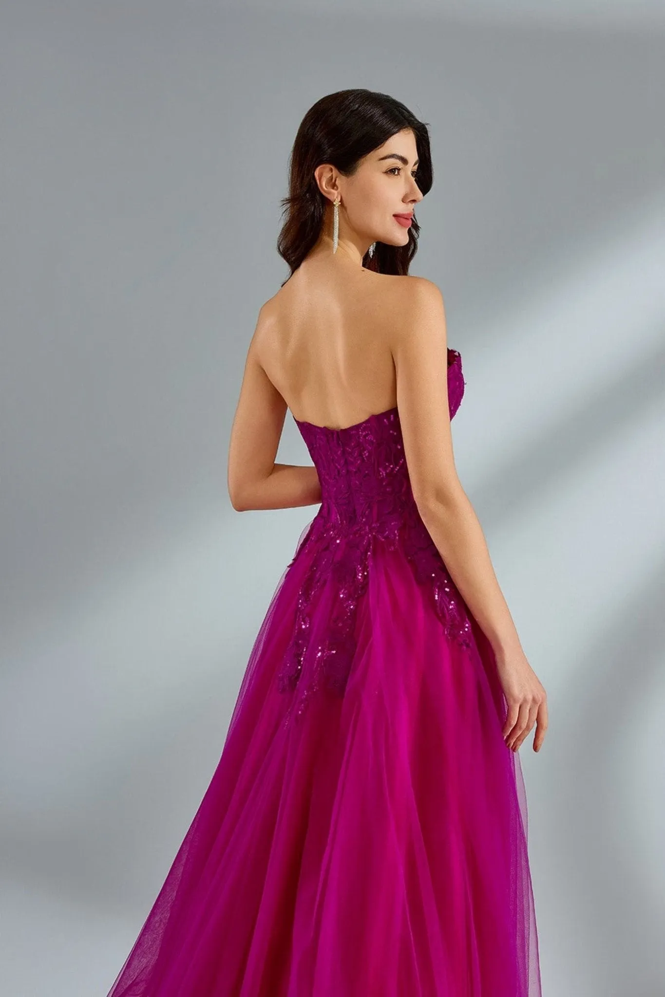 Grace - Fuchsia Strapless Tulle Gown - 3321 sold by Cargo product image thumbnail 5