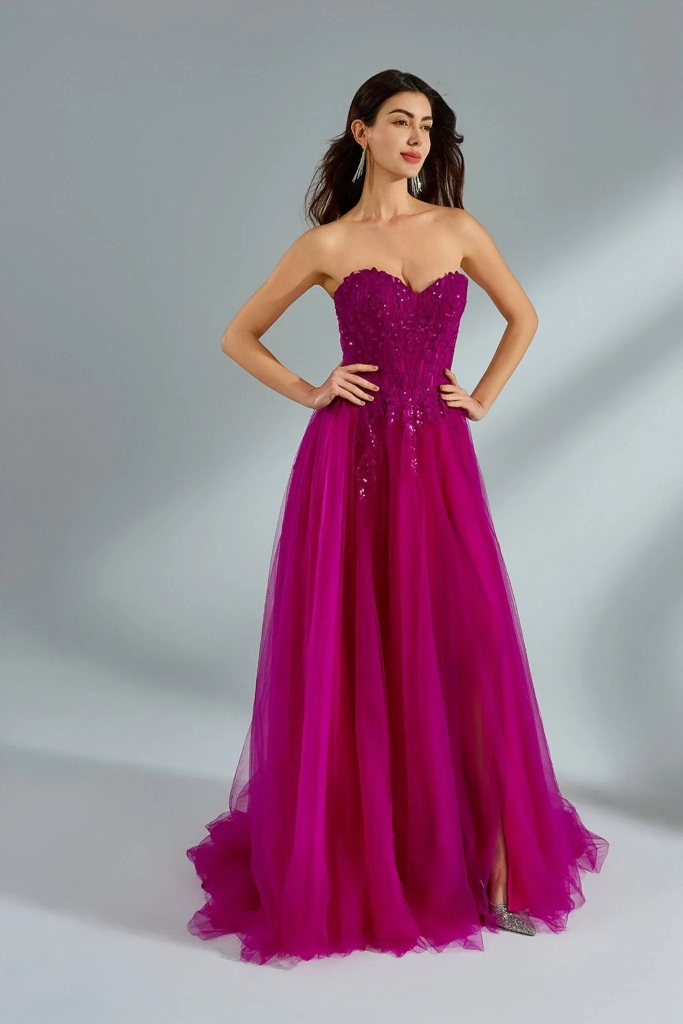 Grace - Fuchsia Strapless Tulle Gown - 3321 sold by Cargo product image thumbnail 2