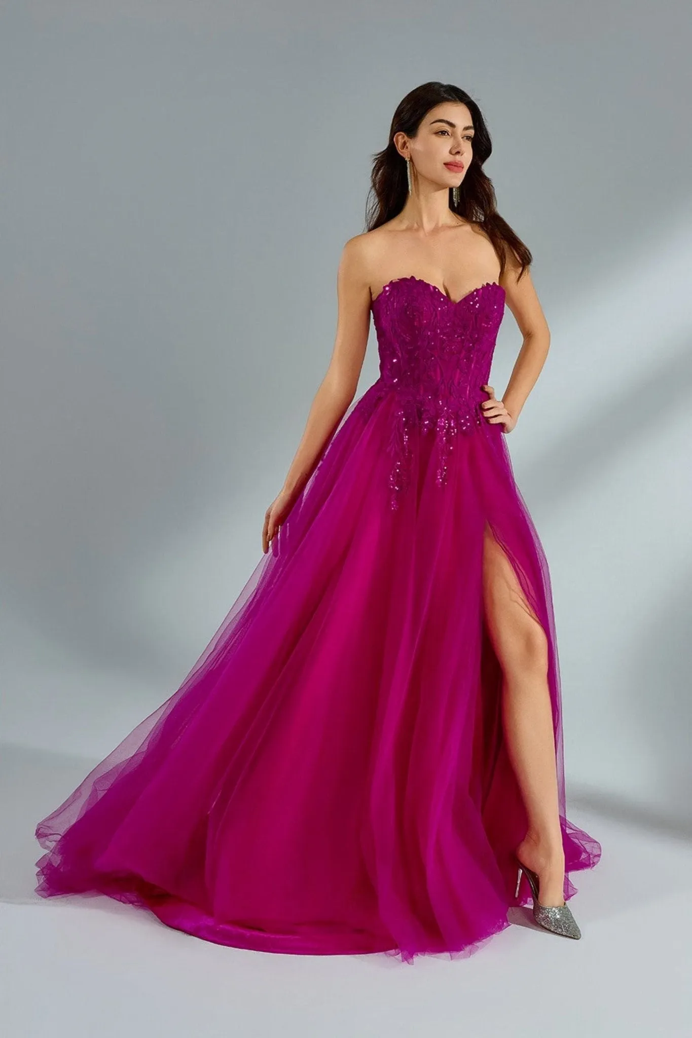 Grace - Fuchsia Strapless Tulle Gown - 3321 sold by Cargo product image thumbnail 3