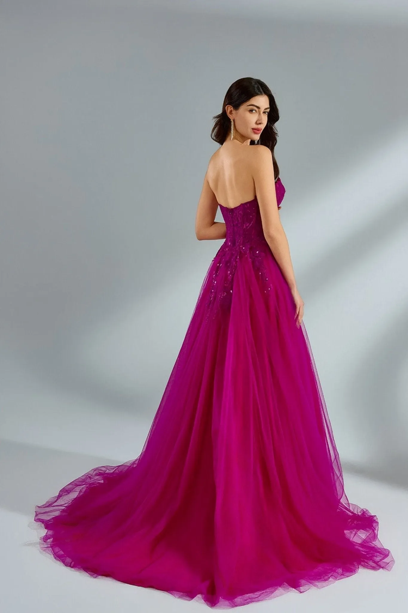 Grace - Fuchsia Strapless Tulle Gown - 3321 sold by Cargo product image thumbnail 4