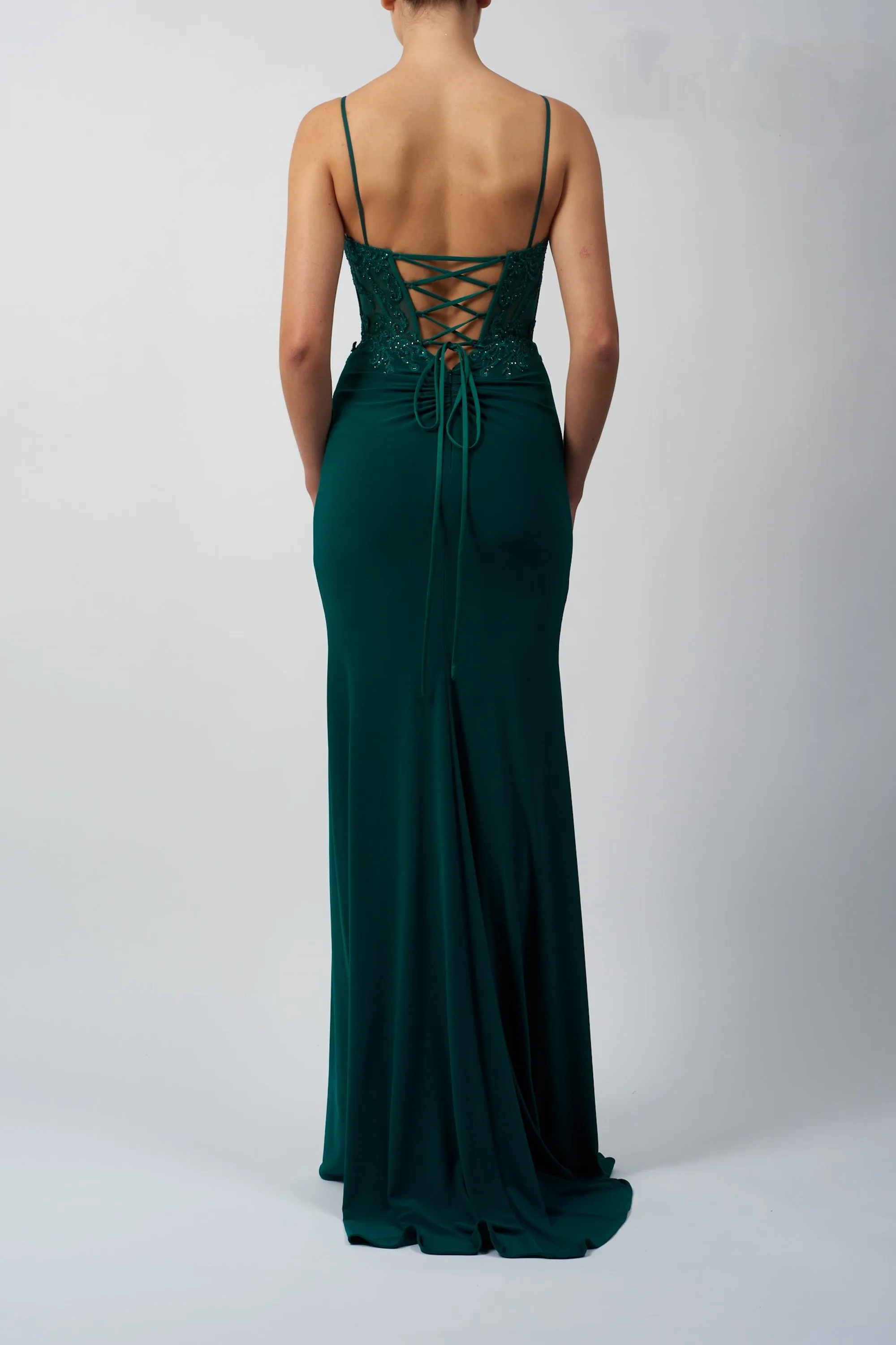 Forest Green Tie Back Prom Dress - Mascara MC18328 sold by Cargo product image thumbnail 2